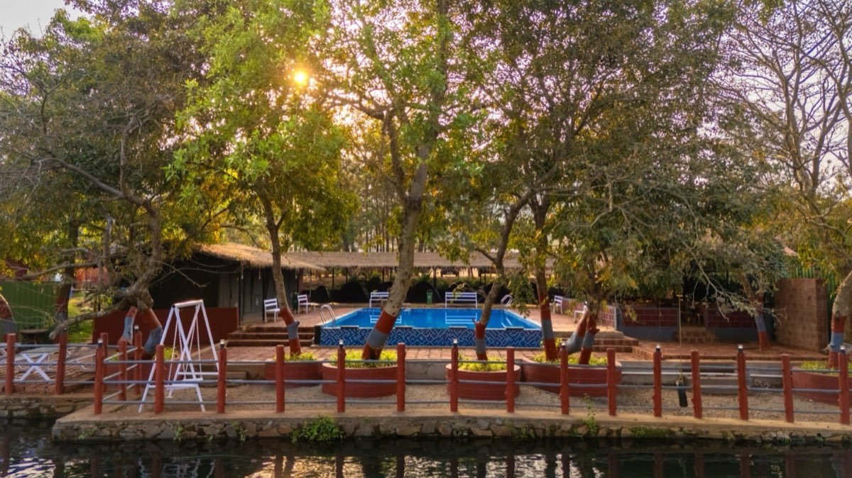 Riverside seating deck at Nadi Teera